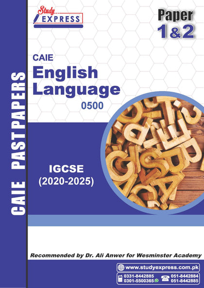 English Language Past Paper(2020-25) Recommended By DR. Ali Anwar for Westminster