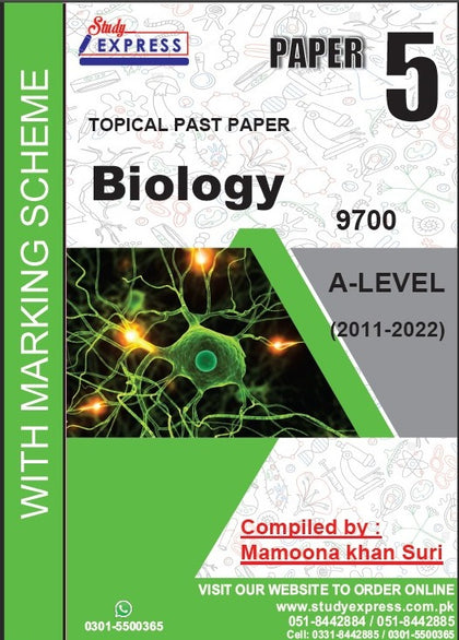 TOPICAL PAST PAPER BIOLOGY A-LEVEL ( 9700 ) PAPER 5 ( 2011-2022 ) COMPILED BY: Mamoona Khan Suri