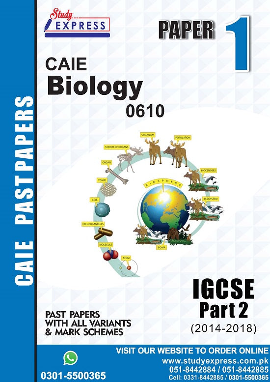 Biology 0610 P1 Past Paper Part 2 (2016-2021)