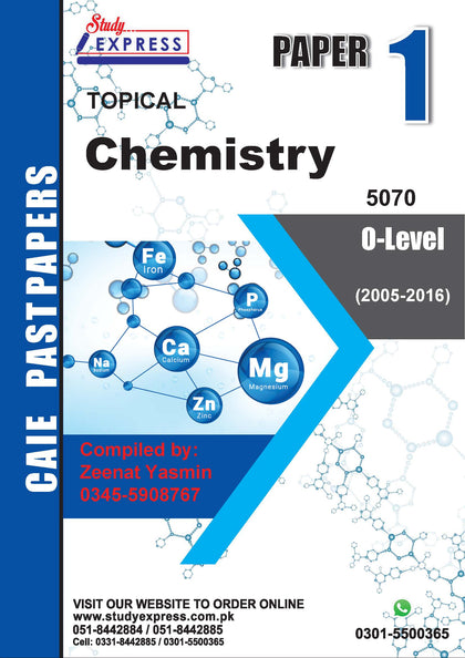 TOPICAL Paper 1 Chemistry Past Papers O-Level- 5070 (2005-2020) Compiled by: Zeenat Yasmin