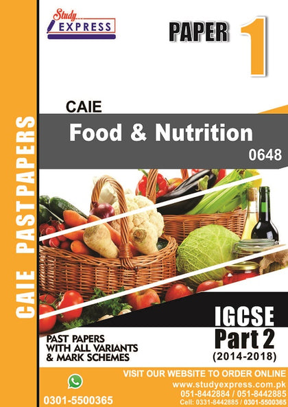 Food and Nutrition 0648 P1 Past Paper part 1 (2014-2018)