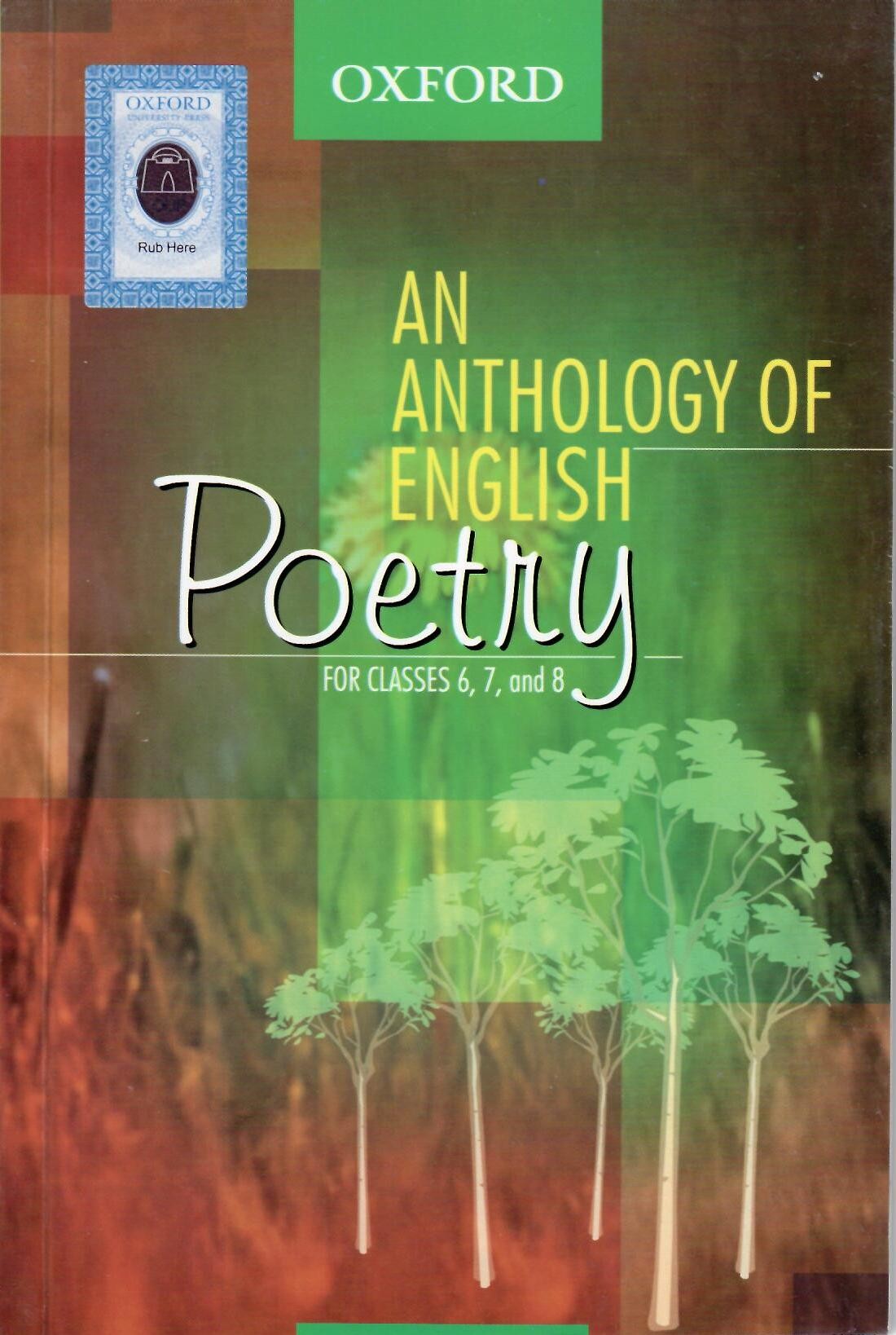 ENGLISH  An Anthology of English Poetry Classes 6, 7, 8 (one book for all classes) Oxford